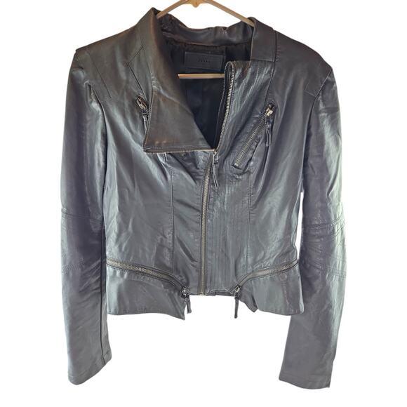 Blank NYC Jackets & Blazers - BlankNYC | Grey, Faux Leather, Moto Jacket | Size Medium